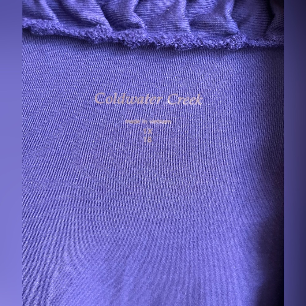 Coldwater Creek Open Front 3/4 Sleeve Purple Cardigan Size 1X - Picture 4 of 5